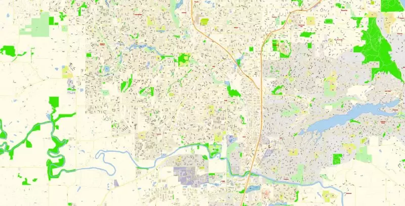 Hillsboro Large Area CDR Map Vector Exact City Plan Oregon US detailed Street Map editable CorelDRAW in layers