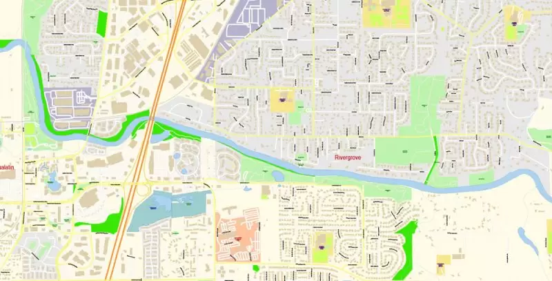 Hillsboro Large Area CDR Map Vector Exact City Plan Oregon US detailed Street Map editable CorelDRAW in layers