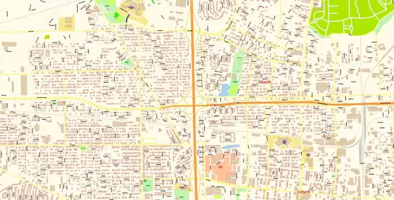 Jacksonville Map Vector Florida Exact City Plan detailed Street Map editable Adobe Illustrator in layers