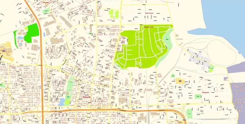 Jacksonville Map Vector Florida Exact City Plan detailed Street Map editable Adobe Illustrator in layers