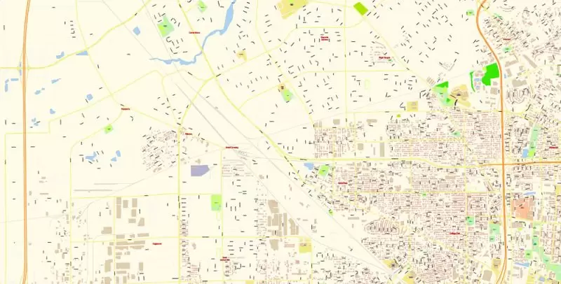 Jacksonville Map Vector Florida Exact City Plan detailed Street Map editable Adobe Illustrator in layers