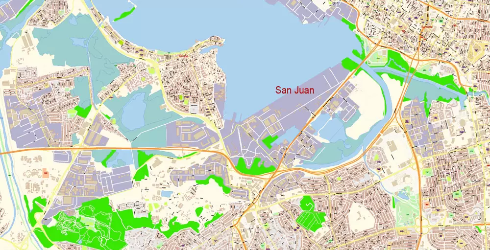 Urban plan San Juan metro area Puerto Rico: Digital Cartography