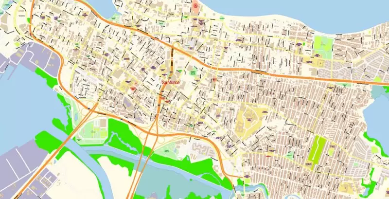 San Juan Metro Area PDF Map Vector Exact City Plan Puerto Rico detailed Street Map editable Adobe PDF in layers
