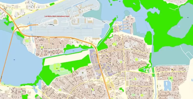 San Juan Metro Area PDF Map Vector Exact City Plan Puerto Rico detailed Street Map editable Adobe PDF in layers