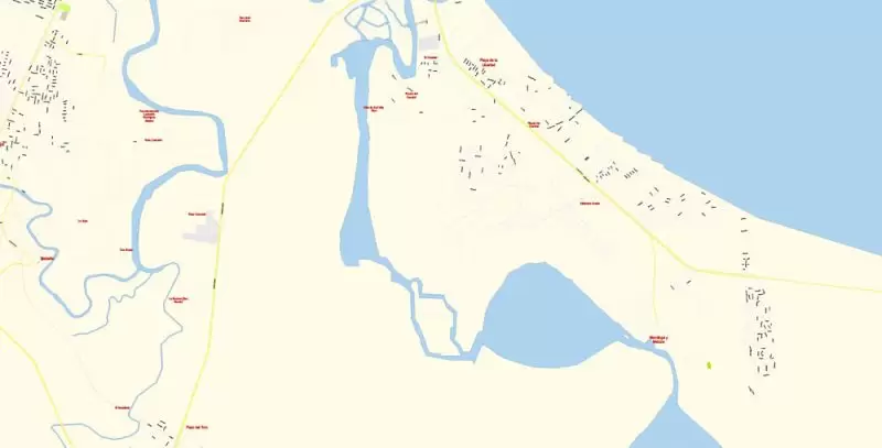 Veracruz Map Vector Exact City Plan Mexico detailed Street Map editable Adobe Illustrator in layers