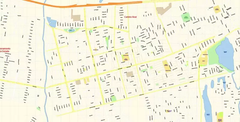 Veracruz Map Vector Exact City Plan Mexico detailed Street Map editable Adobe Illustrator in layers