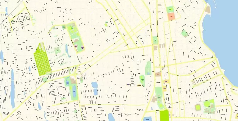 Veracruz Map Vector Exact City Plan Mexico detailed Street Map editable Adobe Illustrator in layers