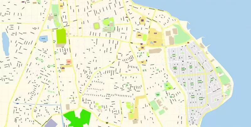 Veracruz Map Vector Exact City Plan Mexico detailed Street Map editable Adobe Illustrator in layers