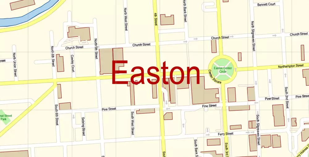 Urban plan Allentown Easton Pennsylvania PDF: Digital Cartography