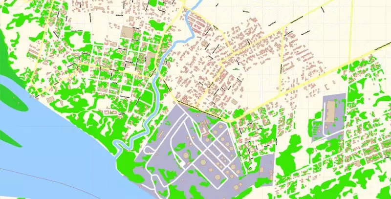 Asuncion Paraguay Map Vector Exact City Plan detailed Street Map editable Adobe Illustrator in layers