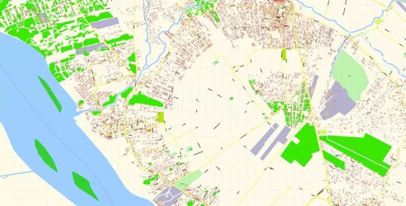 Asuncion Paraguay Map Vector Exact City Plan detailed Street Map editable Adobe Illustrator in layers