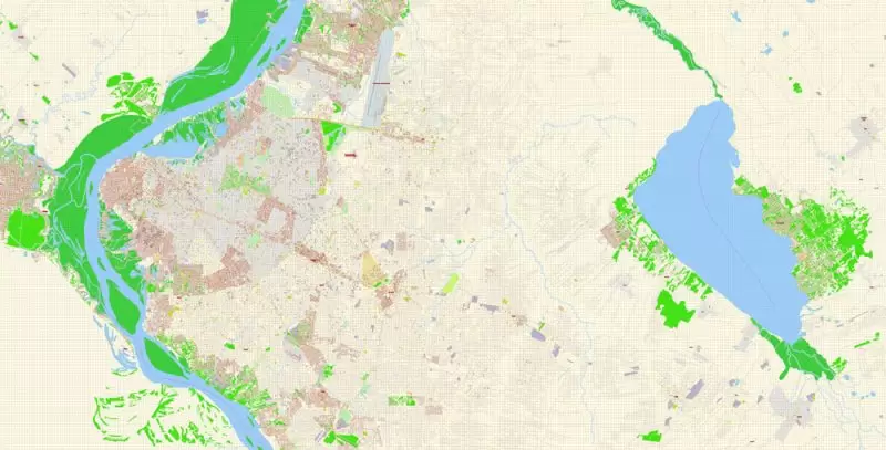 Asuncion Paraguay Map Vector Exact City Plan detailed Street Map editable Adobe Illustrator in layers