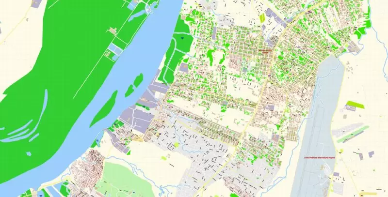 Asuncion Paraguay Map Vector Exact City Plan detailed Street Map editable Adobe Illustrator in layers