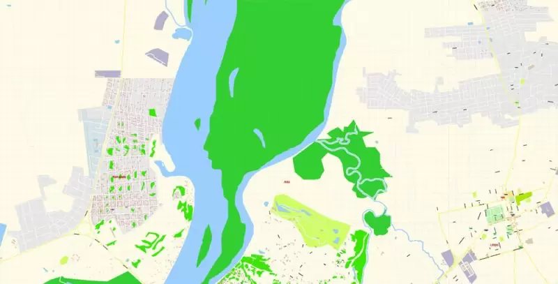 Asuncion Paraguay Map Vector Exact City Plan detailed Street Map editable Adobe Illustrator in layers