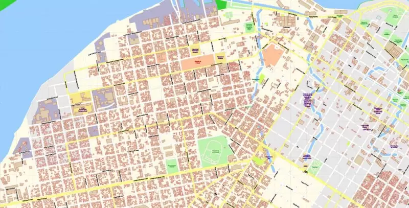 Asuncion Paraguay Map Vector Exact City Plan detailed Street Map editable Adobe Illustrator in layers