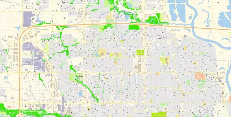 Des Moines Iowa Map Vector Exact City Plan detailed Street Map editable Adobe Illustrator in layers
