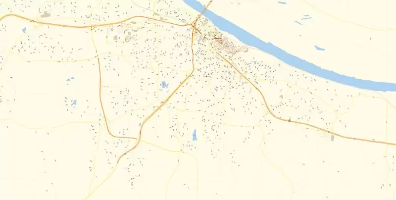 Jefferson City Missouri Map Vector Exact City Plan detailed Street Map editable Adobe Illustrator in layers