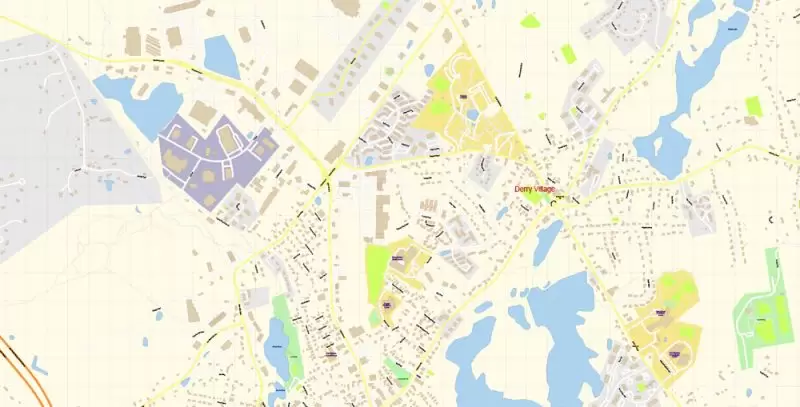 Manchester New Hampshire Map Vector Exact City Plan detailed Street Map editable Adobe Illustrator in layers