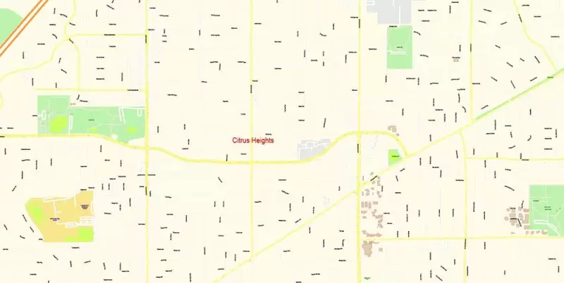 Sacramento California Map Vector Exact City Plan detailed Street Map editable Adobe Illustrator in layers