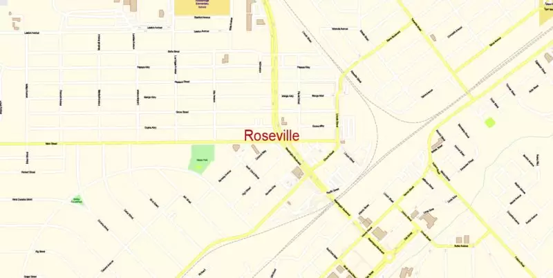 Sacramento California Map Vector Exact City Plan detailed Street Map editable Adobe Illustrator in layers