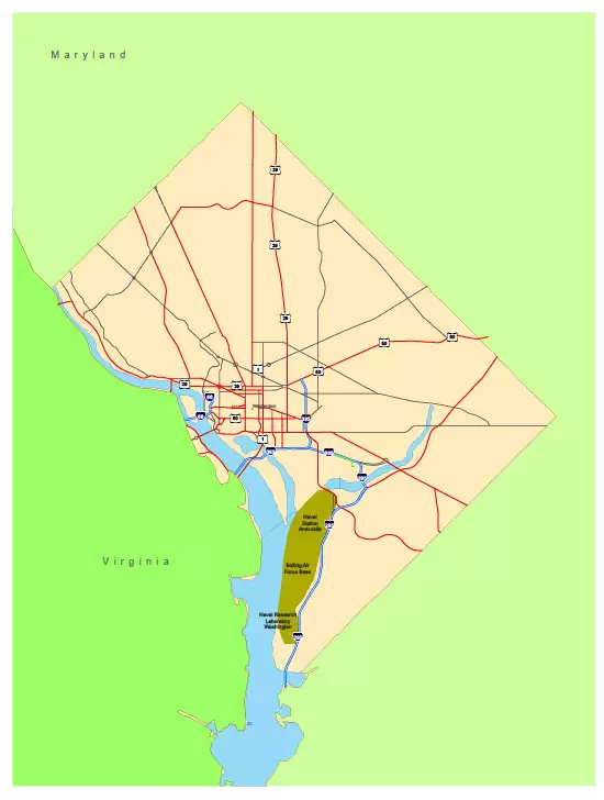 Free vector map District Columbia US Adobe Illustrator and PDF download