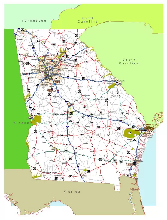 Free vector map State Georgia US Adobe Illustrator and PDF download