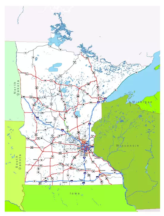 Free vector map State Minnesota US Adobe Illustrator and PDF download