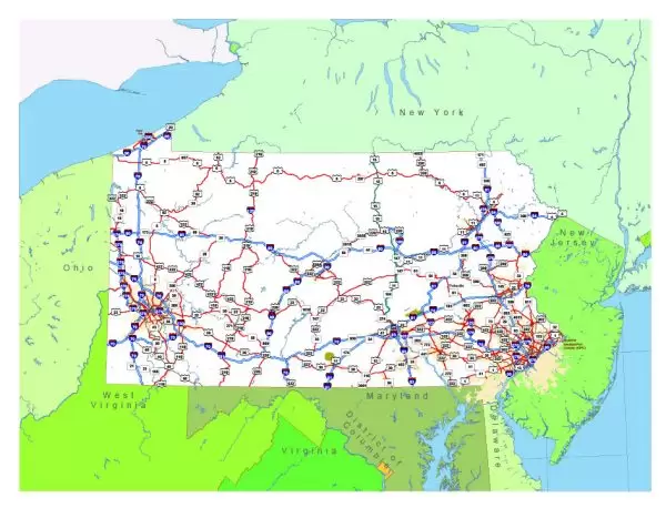 Free vector map State Pennsylvania US Adobe Illustrator and PDF download