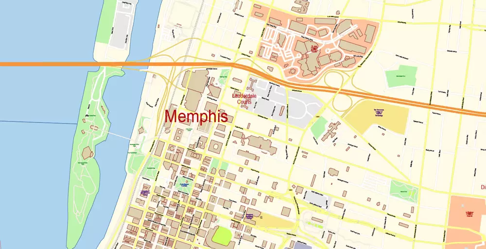 Urban plan Memphis Tennessee: Cartographics Geospatial Products