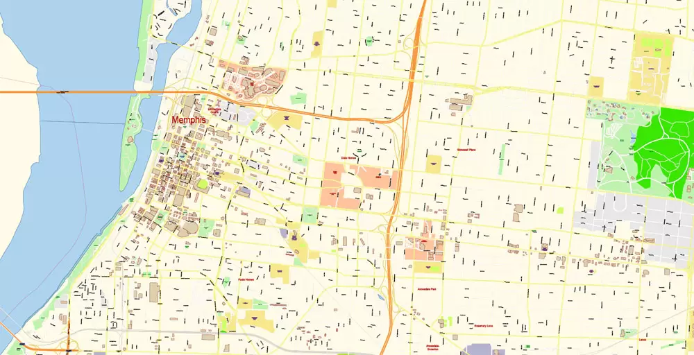 Urban plan Memphis Tennessee: Cartographics Geospatial Products