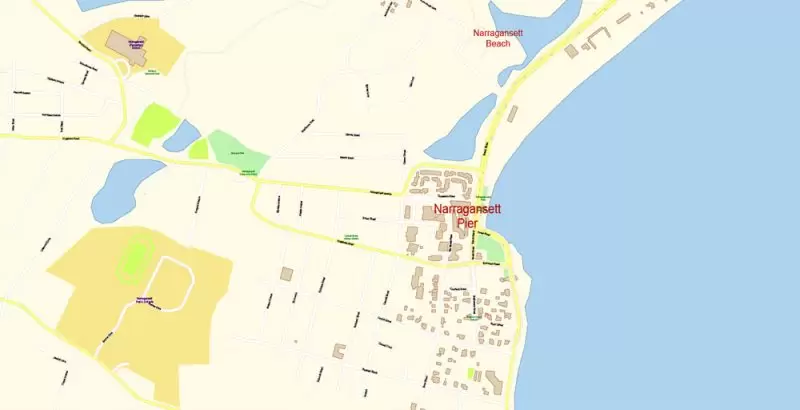 Newport Rhode Island Map Vector Exact City Plan detailed Street Map editable Adobe Illustrator in layers