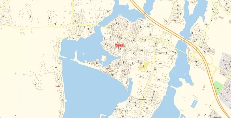 Newport Rhode Island Map Vector Exact City Plan detailed Street Map editable Adobe Illustrator in layers