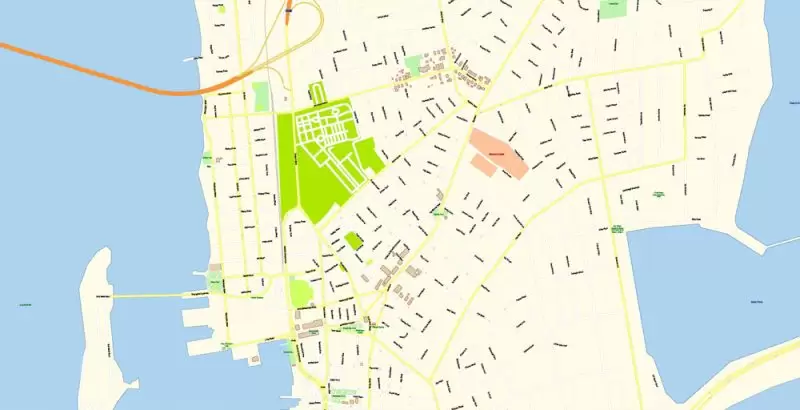 Newport Rhode Island Map Vector Exact City Plan detailed Street Map editable Adobe Illustrator in layers
