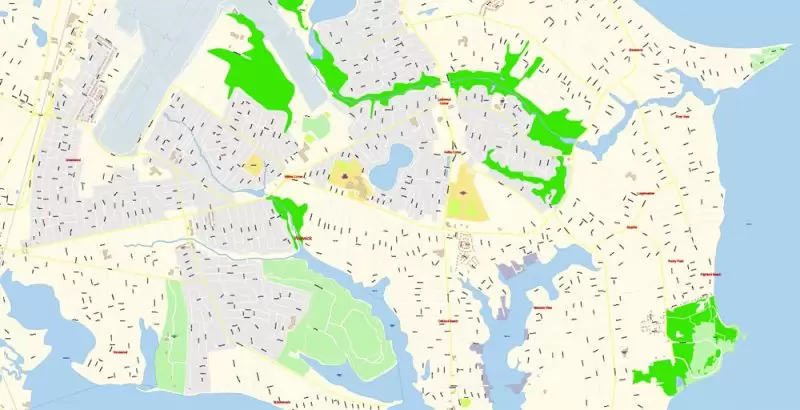 Newport Rhode Island Map Vector Exact City Plan detailed Street Map editable Adobe Illustrator in layers