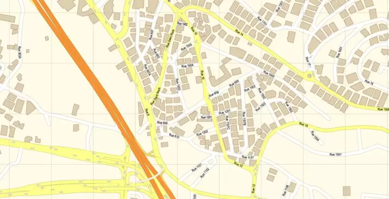 Beirut Lebanon Map Vector Exact City Plan detailed Street Map editable Adobe Illustrator in layers