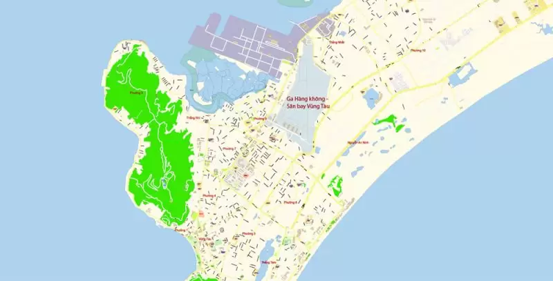 Ho Chi Minh City Vietnam Map Vector Exact City Plan detailed Street Map editable Adobe Illustrator in layers