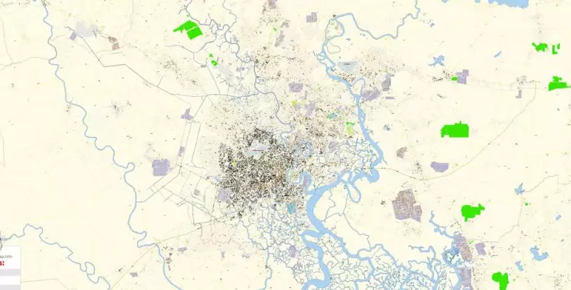 Ho Chi Minh City Vietnam PDF Map Vector Exact City Plan detailed Street Map editable Adobe PDF in layers