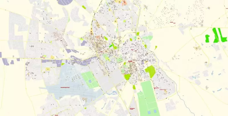 Marrakesh Morocco Map Vector Exact City Plan detailed Street Map editable Adobe Illustrator in layers