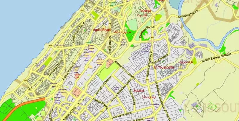 Morocco Map Vector Exact City Plan detailed Street Road Admin Map editable Adobe Illustrator in layers