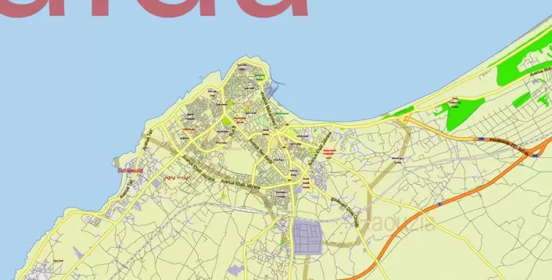 Morocco Map Vector Exact City Plan detailed Street Road Admin Map editable Adobe Illustrator in layers