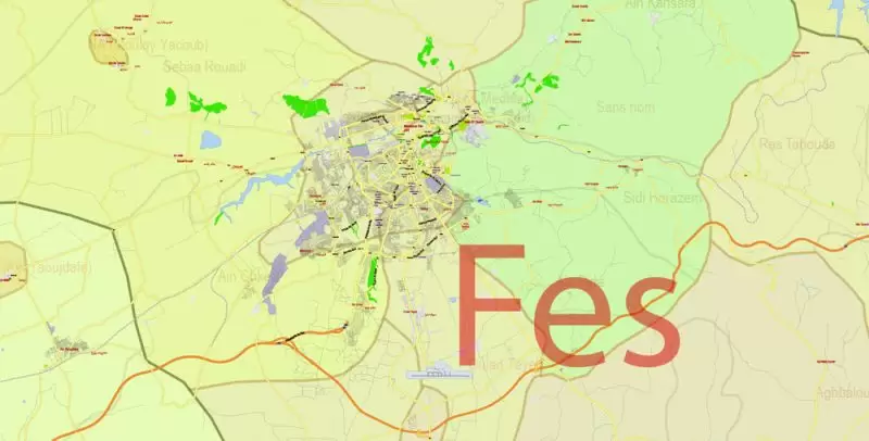 Morocco Map Vector Exact City Plan detailed Street Road Admin Map editable Adobe Illustrator in layers