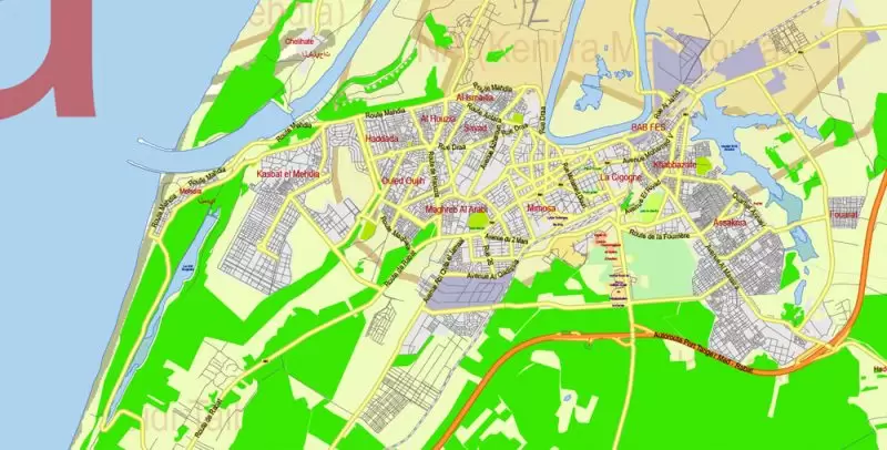 Morocco Map Vector Exact City Plan detailed Street Road Admin Map editable Adobe Illustrator in layers