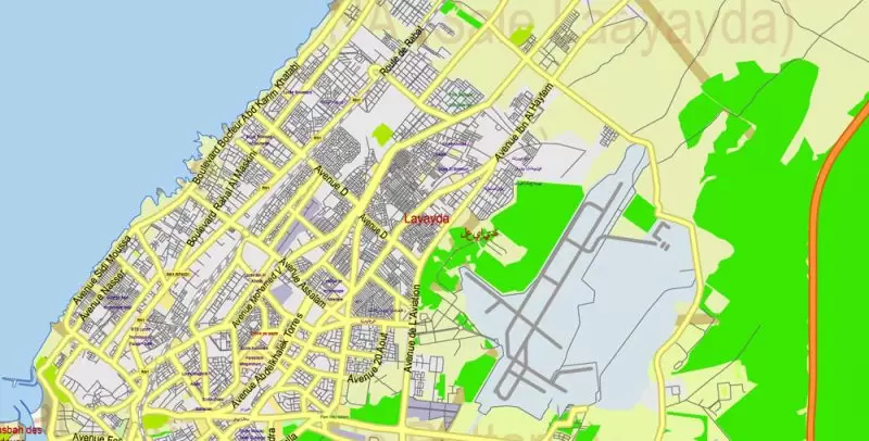 Morocco Map Vector Exact City Plan detailed Street Road Admin Map editable Adobe Illustrator in layers