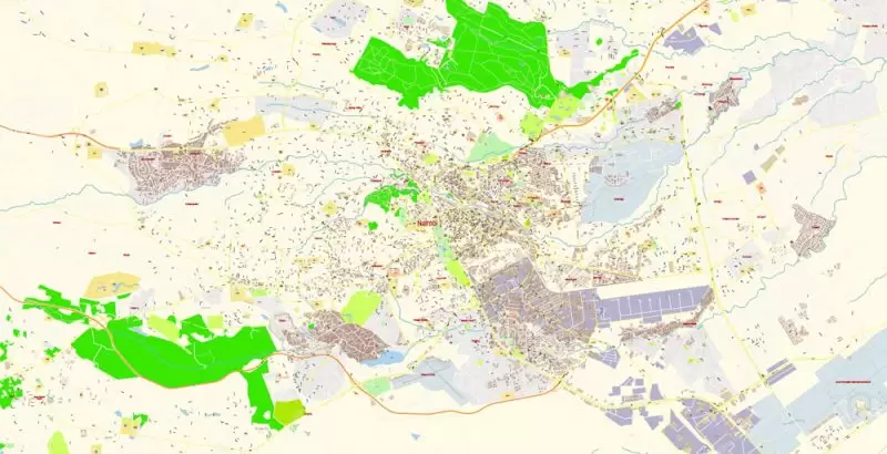 Nairobi Kenya Map Vector Exact City Plan detailed Street Map editable Adobe Illustrator in layers