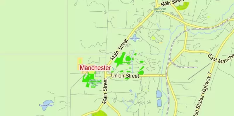 Vermont State Map Vector Exact Plan detailed Road Admin Map editable Adobe Illustrator in layers