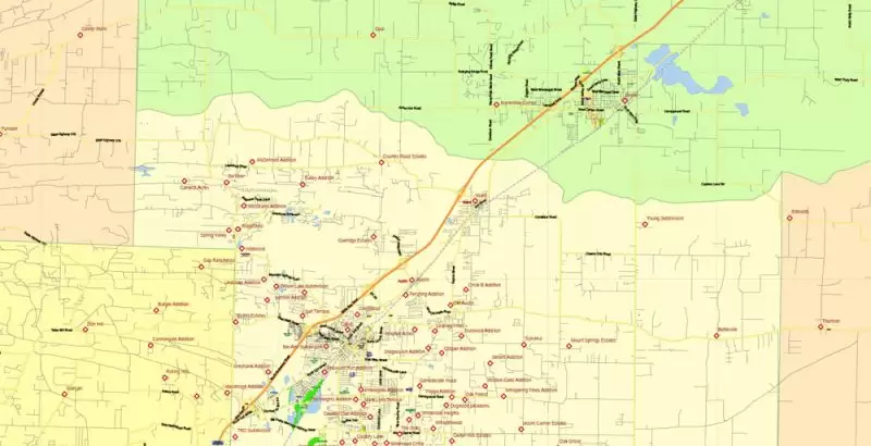 Arkansas US Map Vector Exact State Plan High Detailed Street Road Admin Map editable Adobe Illustrator in layers