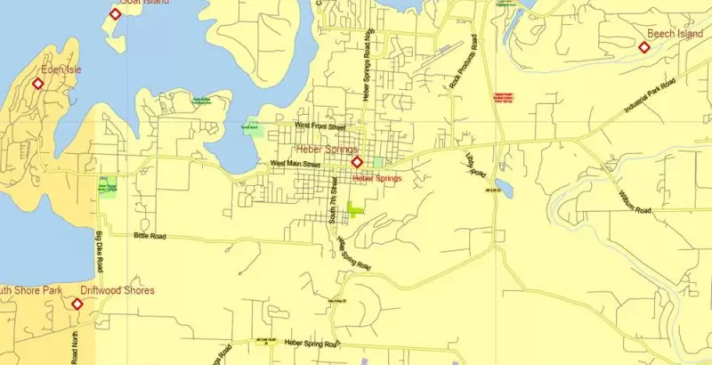 Arkansas US Map Vector Exact State Plan High Detailed Street Road Admin Map editable Adobe Illustrator in layers