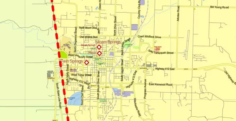 Arkansas US Map Vector Exact State Plan High Detailed Street Road Admin Map editable Adobe Illustrator in layers