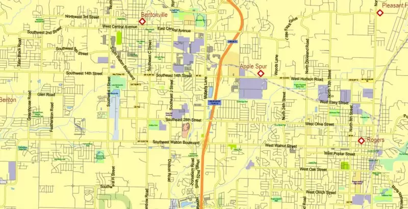 Arkansas US Map Vector Exact State Plan High Detailed Street Road Admin Map editable Adobe Illustrator in layers