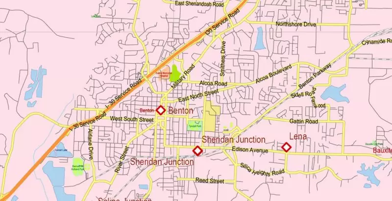 Arkansas US Map Vector Exact State Plan High Detailed Street Road Admin Map editable Adobe Illustrator in layers